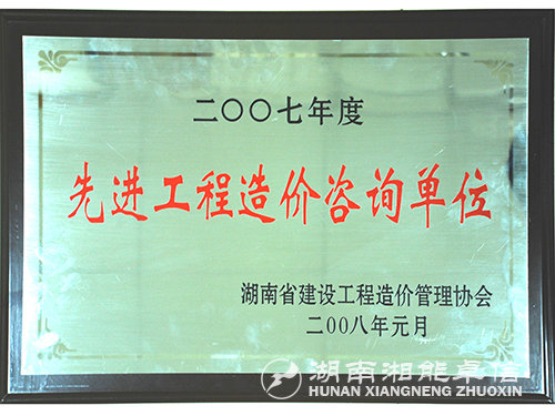 07年度先进工程造价咨询单位